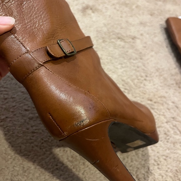 Jessica Simpson Brown Khalan Leather Platform Heel Knee-High Boots size 9B - Picture 10 of 13